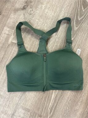 Victoria's Secret PINK Ultimate High Impact Front Zip Green Sports Bra
